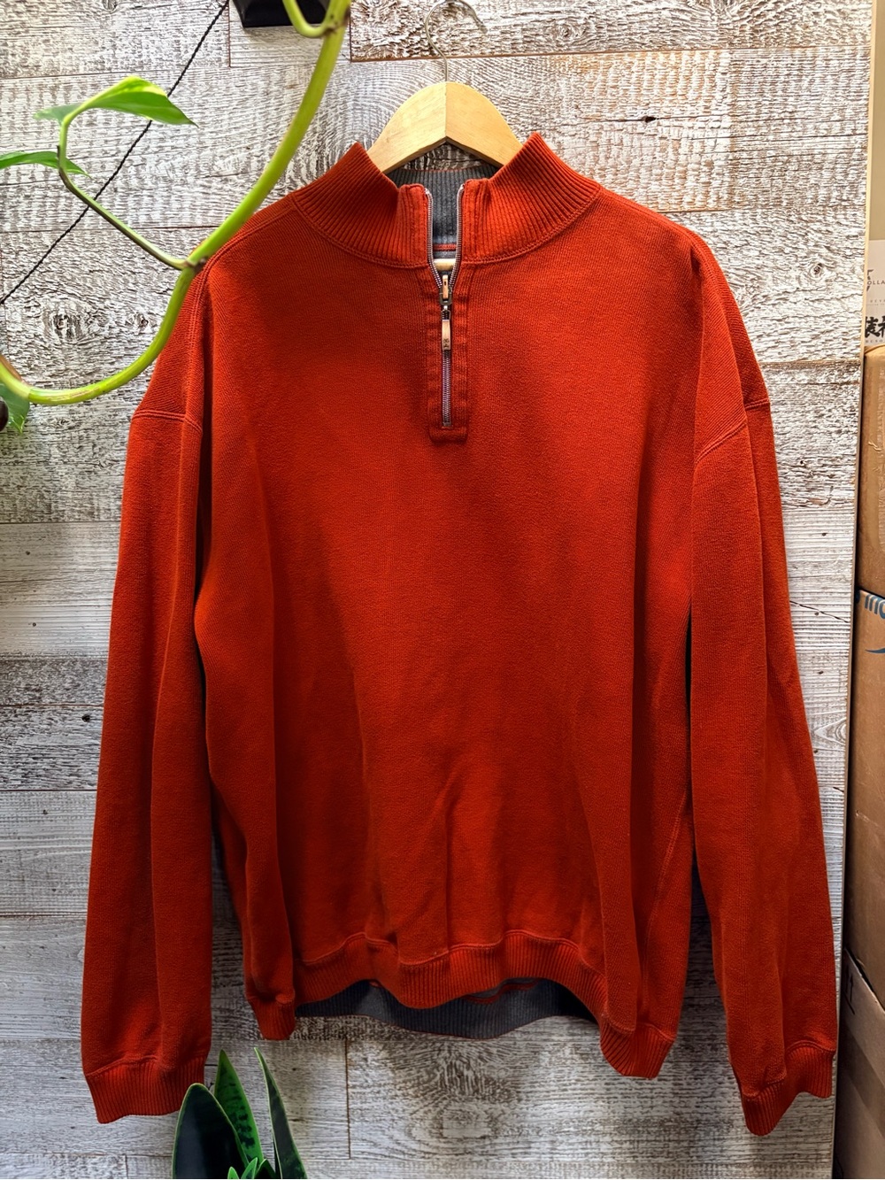 Tommy Bahama | Men's Reversible Flipview 1/4-Zip Pullover - XL, Orange/Gray